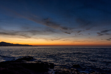 Amanecer en las playas de Torrox, Málaga, España