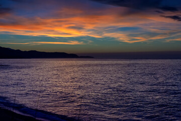 Amanecer en las playas de Torrox, Málaga, España