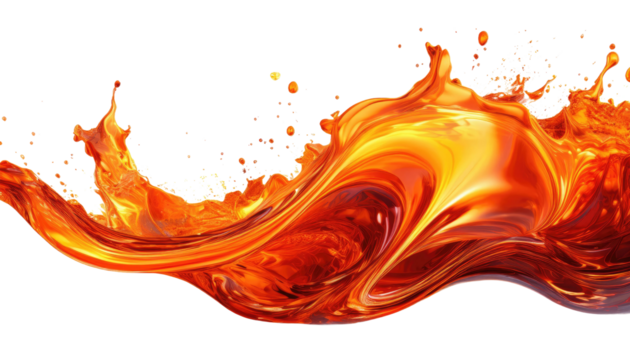 Orange liquid splash on black