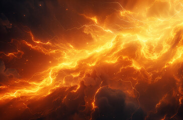 Storm Unleashed: Abstract Plasma Storm with Intense Flashes of Electric Blue