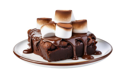 Chocolate brownie with marshmallows