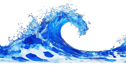 A blue wave isolated on transparent background.