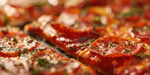Close-up of a Spicy Pepperoni Pizza Slice