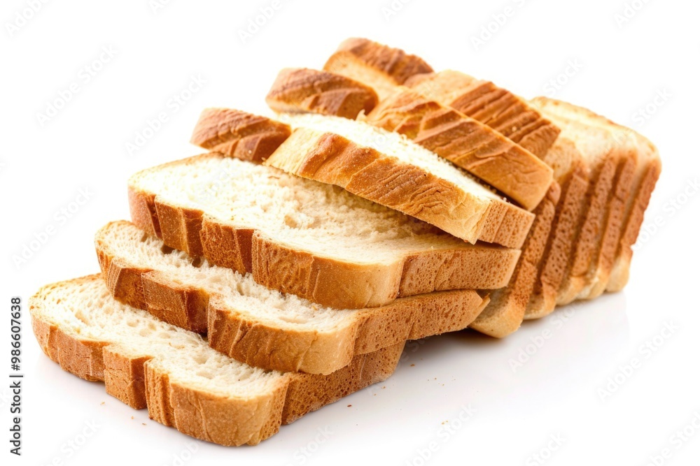 Poster a stack of sliced bread sitting on top of each other, ready for use