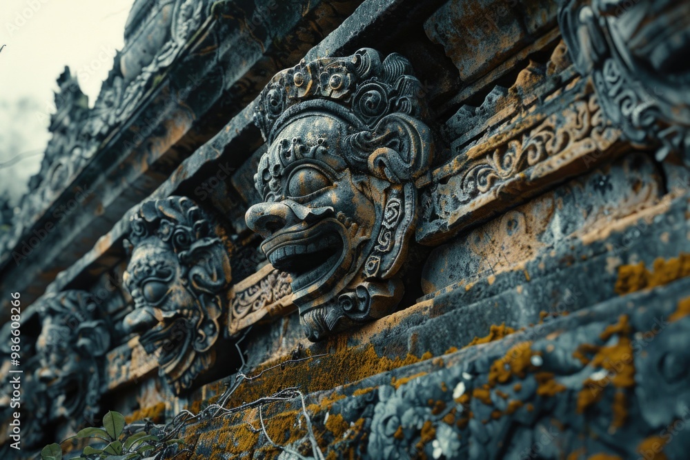 Poster ancient architecture with intricate details