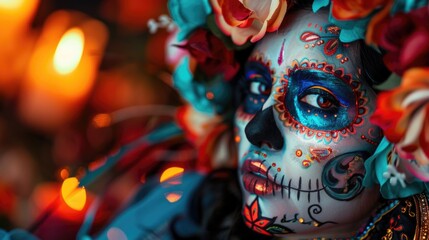 A close-up shot of someone wearing a costume, useful for illustration or conceptual use