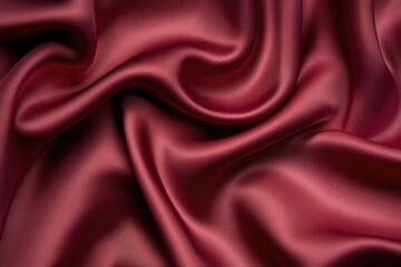 Obraz premium Satin fabric texture with smooth, flowing folds in deep red tones