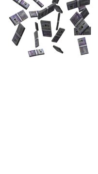 Vertical Jamaican Dollars Falling Animation Stacks Of Money On White Screen