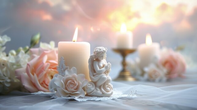 Topic divine ceremony: child baptism in church, infant christening, revered catholic observance connecting with god, sacred traditions, Christian rites, faithfully adhering to god's holy ordinances