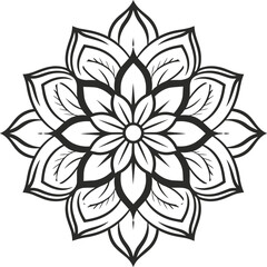Mandala for coloring on white background