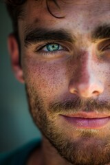 Obraz premium Street Photography, close up of a French man with short stubble