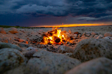 Campfire on beach