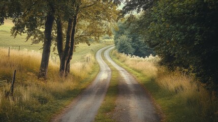 Obraz premium Rustic escape: country road in summer