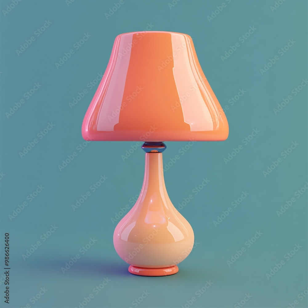 Sticker 3d lamp icon: essential lighting for home illustration logo