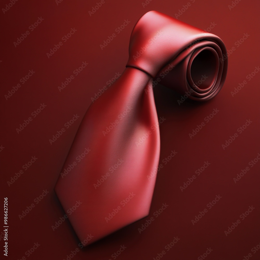 Wall mural 3D Tie Icon: Elegant Men's Neckwear Illustration Logo