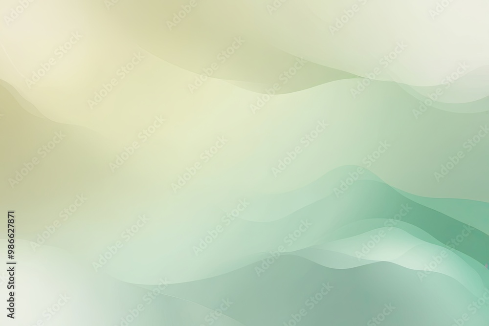 Poster cream and mint gradient background with soft hazy tones for abstract wallpaper design