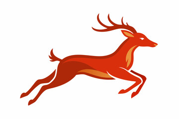 A dynamic vector artwork of a deer leaping at high speed, capturing the grace and agility of this majestic animal. Ideal for nature, wildlife, and outdoor-themed designs.