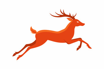 A dynamic vector artwork of a deer leaping at high speed, capturing the grace and agility of this majestic animal. Ideal for nature, wildlife, and outdoor-themed designs.