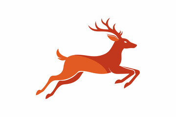 A dynamic vector artwork of a deer leaping at high speed, capturing the grace and agility of this majestic animal. Ideal for nature, wildlife, and outdoor-themed designs.