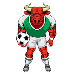 bull character football mascot vector illustration design