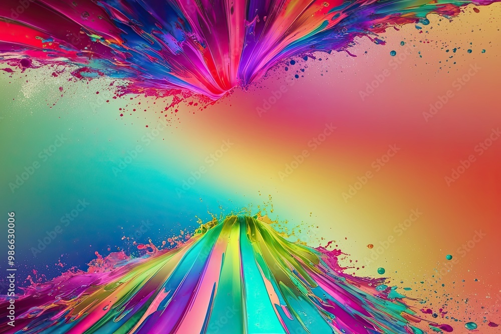 Poster 4k vibrant gradient background with colorful soft splash effects and abstract retro textures