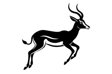 Fototapeta premium A dynamic vector artwork of an impala leaping at high speed, showcasing the animal's grace and agility in motion. Perfect for wildlife, nature, and outdoor-themed designs.
