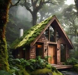 Modern Cabin Nestled in Lush Cloud Forest Landscape