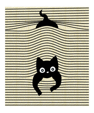 t-shirt print design, illustration of cat t-shirt design. abstract graphic design for apparel clothing . white black grey red blue yellow green color design. transparent background PNG.
