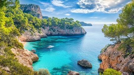 Mallorca's enchanting bay and vibrant sea