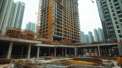 Obraz premium Building site for skyscraper