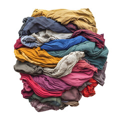 A colorful stack of assorted fabrics showcasing texture and vibrant hues, perfect for textile design inspiration and creative projects.