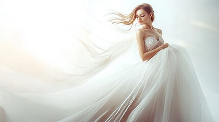 Naklejka premium Lovely bride in a studio shoot.