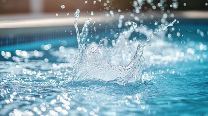 Splashing pool water.