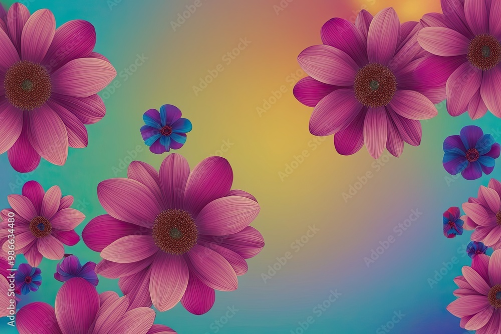 Poster 4k twilight color gradient background with ethereal holographic fog texture and vibrant grain patter