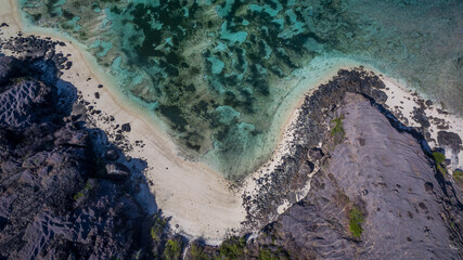 Lombok Kuta Beach is a rocky beach has a sharp cliff and is connected to the ocean.