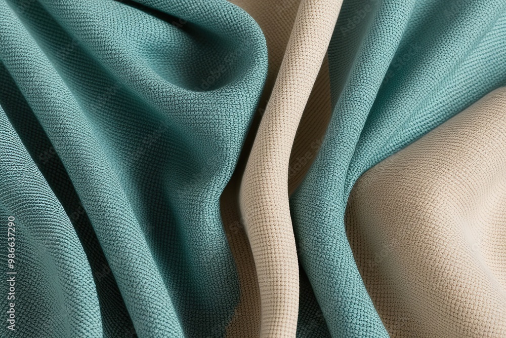 Poster sophisticated muted teal and cream gradient fabric backdrop for stylish website header
