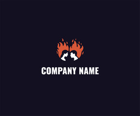 Burning Couple Logo Design – Passionate Flame-Inspired Symbol for Love, Relationships & Branding
