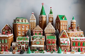 Enchanting Gingerbread Castle Landscape: A Festive Vista of Holiday Cheer