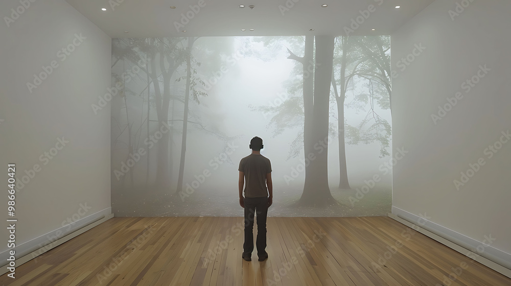 Poster ar art using wearable devices allowing users interact with 3d holographic paintings that appear in r