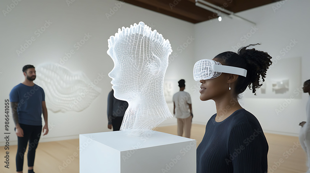 Poster ar simulation art installation where participants use augmented reality step into a digital world su