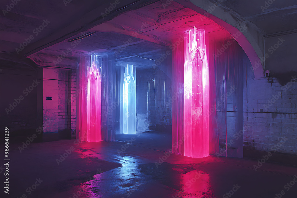 Poster artistic ar installation artistic digital sculptures projected into realworld spaces creating a brid