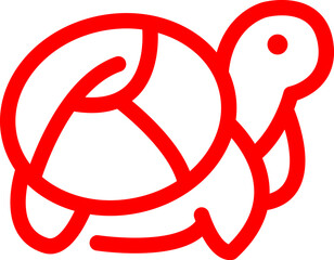 Turtle Icon simple red outline