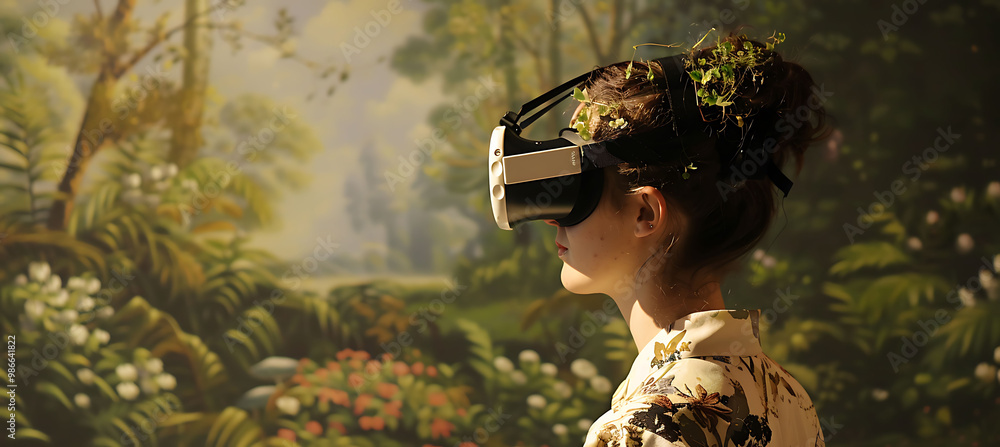 Poster augmented reality art exhibit focusing conceptual visuals where digital objects and ideas are projec