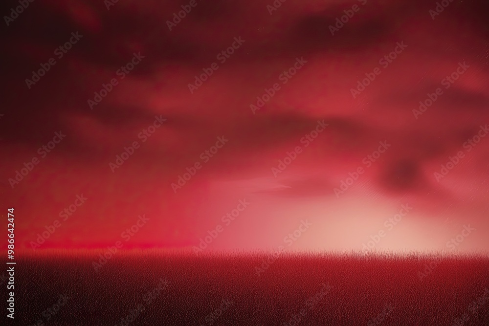 Poster red gradient sky with flickering crimson light on textured shadowy canvas background design