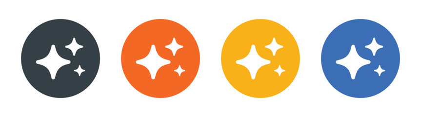 Vector Sparkle Star In Multiple Color. Sparkling Star Icons