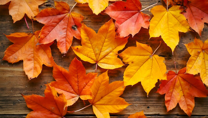 A closeup of fall leaves displaying vibrant shades of orange, red, and gold, capturing the beauty of autumn in intricate detail