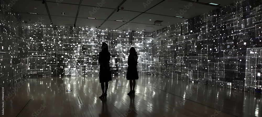 Poster augmented reality photography exhibit where digital layers added to physical photographs creating a 