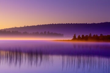 Fototapeta premium Tranquil Scenery with Subtle Violet and Amber Gradient Fusion