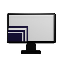 resolution monitor 3 d illustration