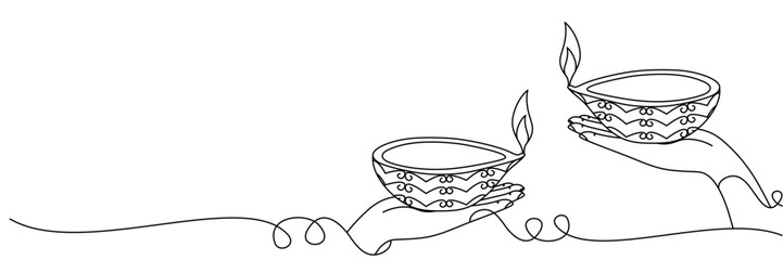 line art diwali illustration background